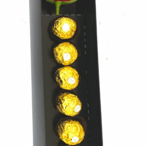Doçura –Caixa com uma linda Rosa e 6 bombons Ferrero Rocher